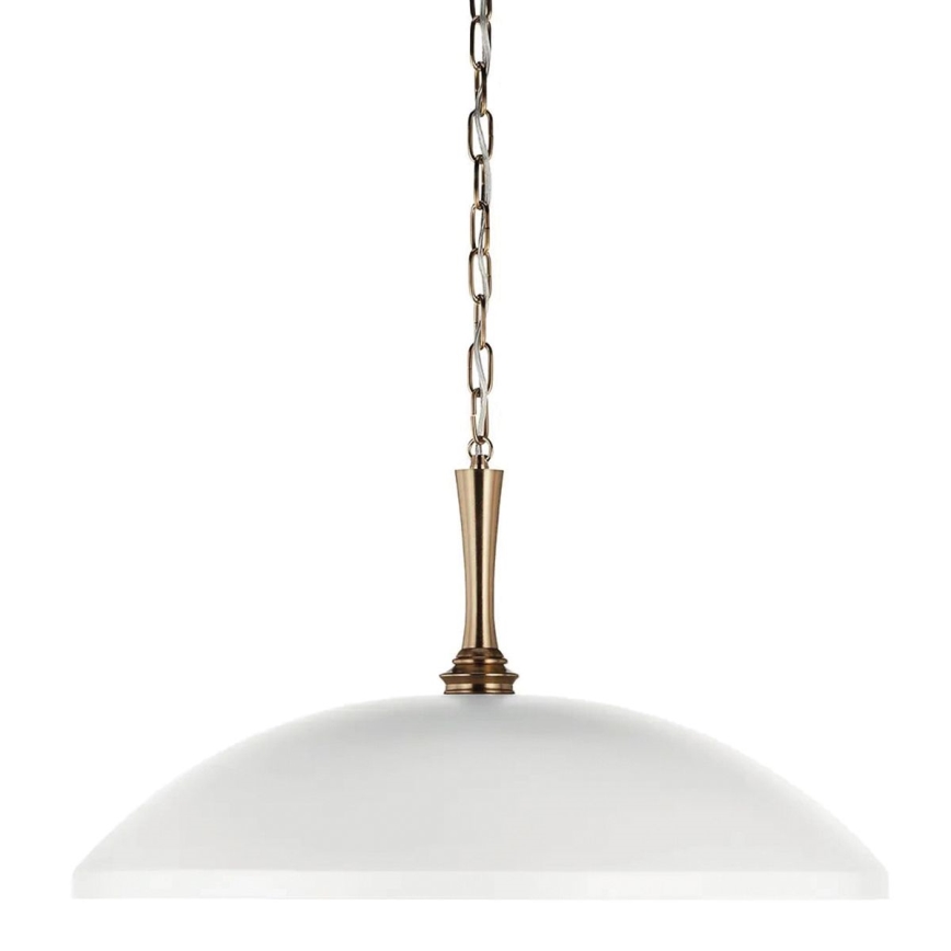 Kichler - Lestenec na verigi DELAROSA 1xE27/60W/230V bela/medenina