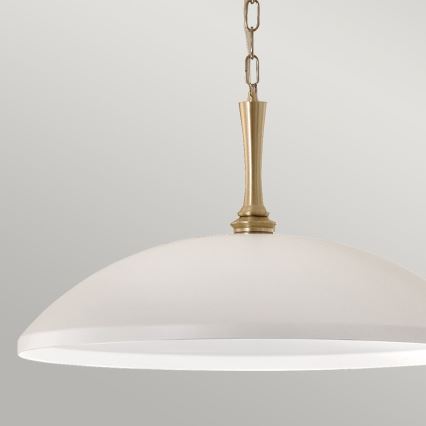 Kichler - Lestenec na verigi DELAROSA 1xE27/60W/230V bela/medenina