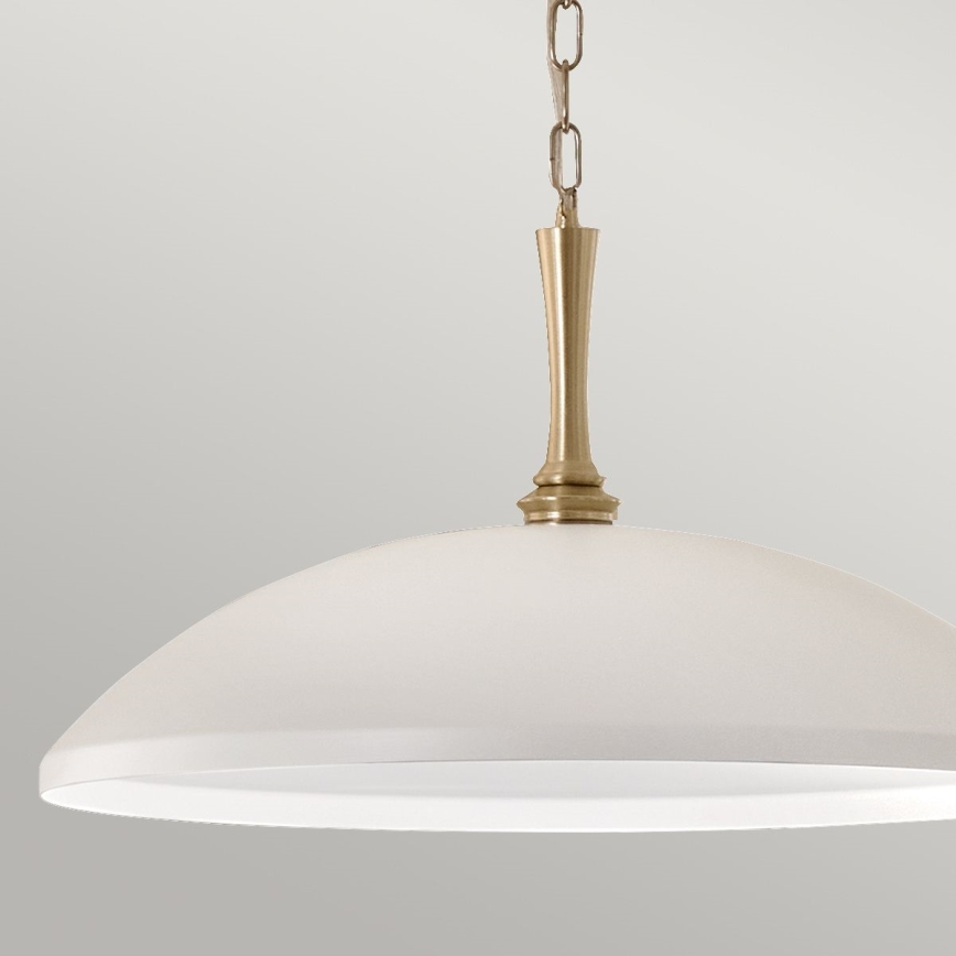 Kichler - Lestenec na verigi DELAROSA 1xE27/60W/230V bela/medenina
