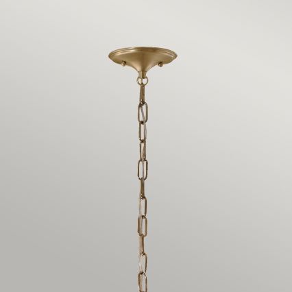 Kichler - Lestenec na verigi DELAROSA 1xE27/60W/230V bela/medenina