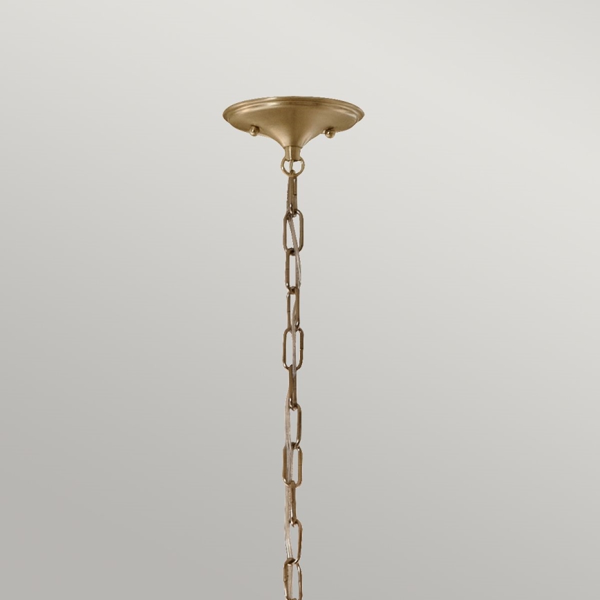 Kichler - Lestenec na verigi DELAROSA 1xE27/60W/230V bela/medenina