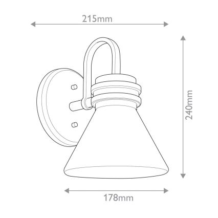 Kichler - LED Kopalniška stenska svetilka FARUM 1xG9/3W/230V IP44 črna/medenina