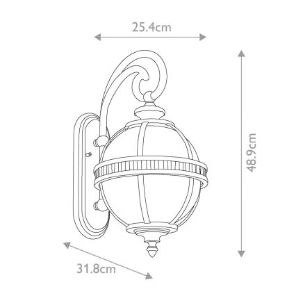Kichler - Zunanja stenska svetilka HALLERON 2xE14/40W/230V IP44
