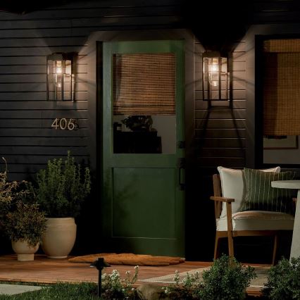 Kichler - Zunanja stenska svetilka HONE M 1xE27/60W/230V IP44 črna