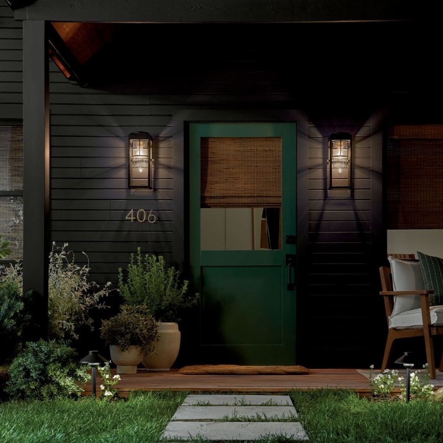 Kichler - Zunanja stenska svetilka HONE M 1xE27/60W/230V IP44 črna