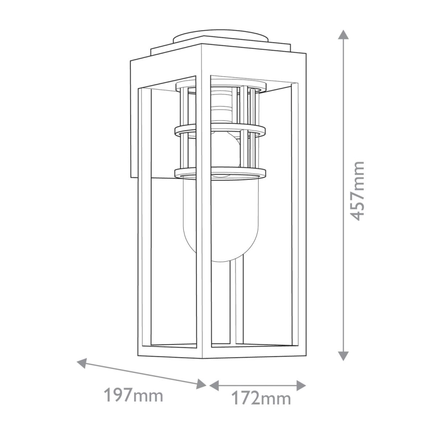 Kichler - Zunanja stenska svetilka HONE M 1xE27/60W/230V IP44 črna