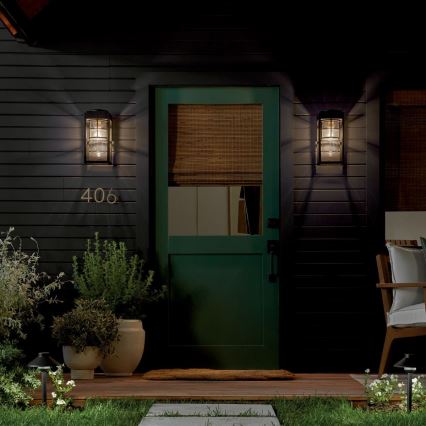 Kichler - Zunanja stenska svetilka HONE S 1xE27/60W/230V IP44 črna