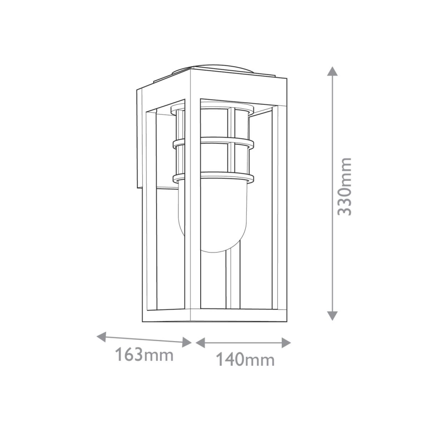 Kichler - Zunanja stenska svetilka HONE S 1xE27/60W/230V IP44 črna