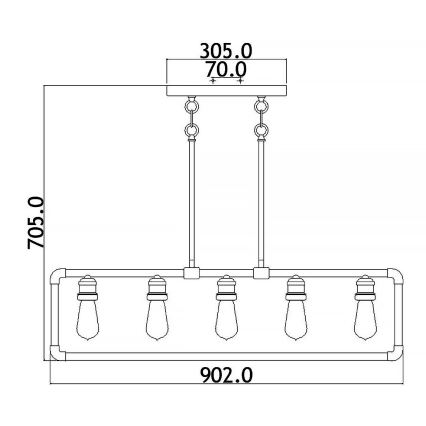 Kichler - Lestenec na drogu IMAHN 5xE27/60W/230V