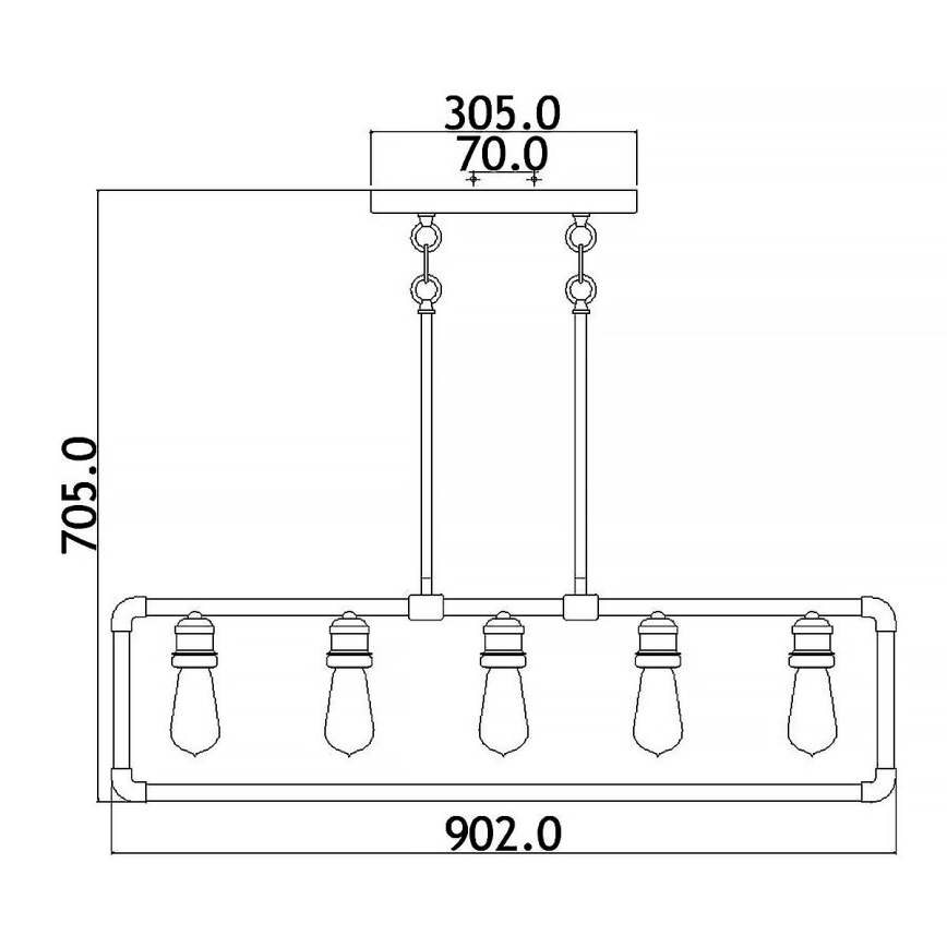 Kichler - Lestenec na drogu IMAHN 5xE27/60W/230V