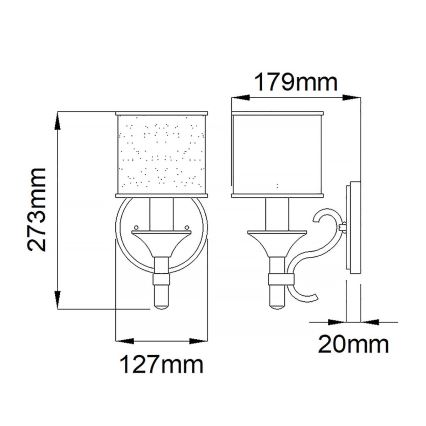 Kichler - Stensko svetilo LACEY 1xE14/40W/230V matni krom