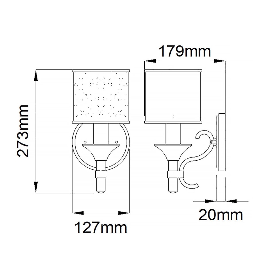 Kichler - Stensko svetilo LACEY 1xE14/40W/230V matni krom