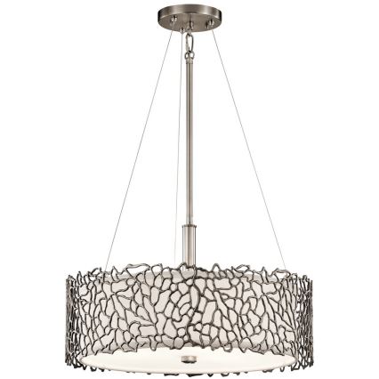 Kichler - Lestenec na drogu SILVER CORAL 3xE27/100W/230V mat krom