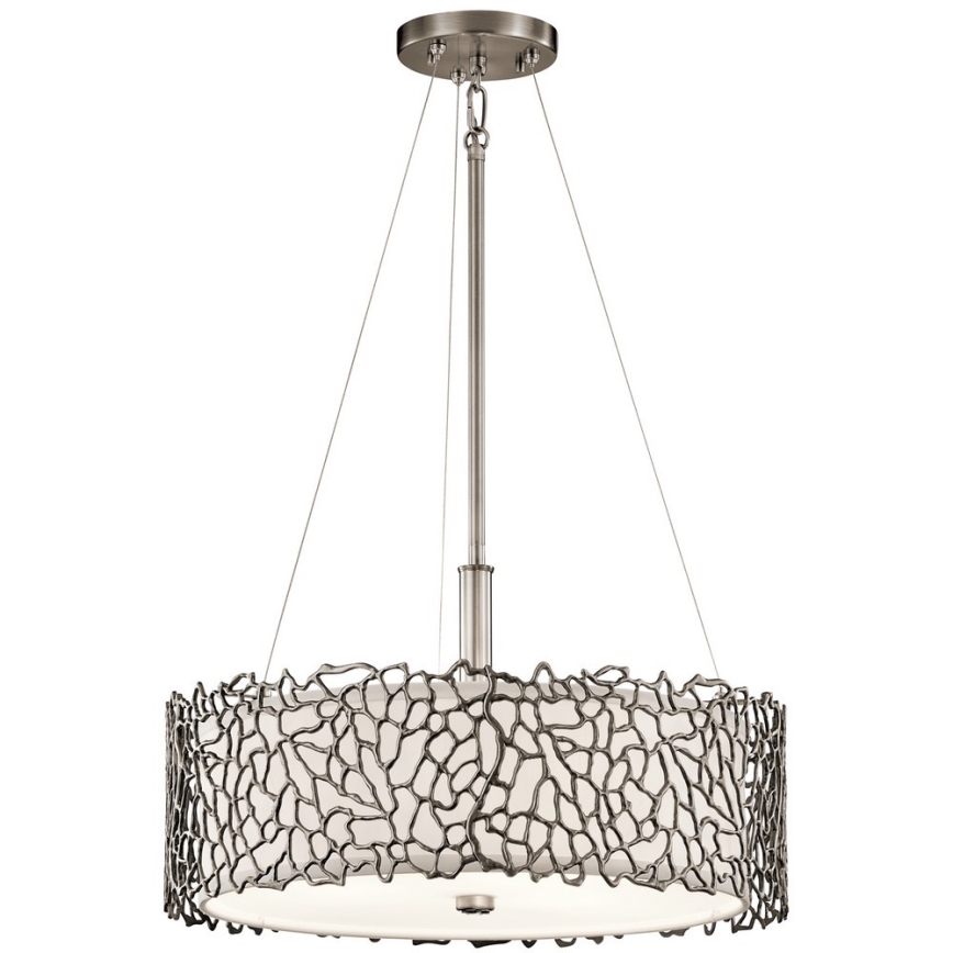 Kichler - Lestenec na drogu SILVER CORAL 3xE27/100W/230V mat krom