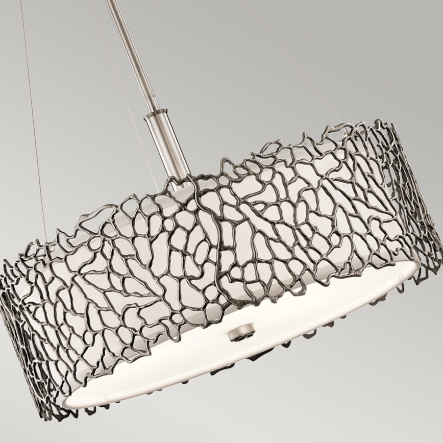Kichler - Lestenec na drogu SILVER CORAL 3xE27/100W/230V mat krom