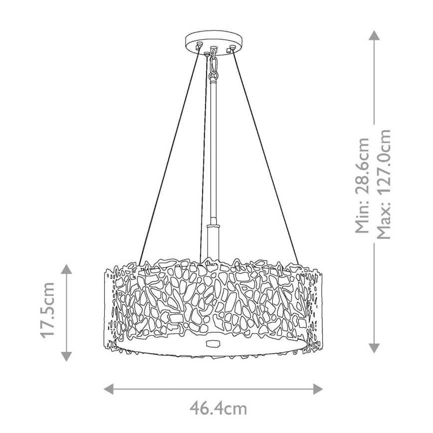Kichler - Lestenec na drogu SILVER CORAL 3xE27/100W/230V mat krom
