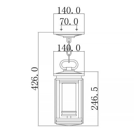Kichler - Zunanji lestenec na verigi SOUTH HOPE 1xE14/60W/230V IP44