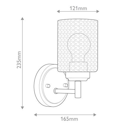 Kichler - Stenska svetilka WINSLOW 1xE27/60W/230V medenina