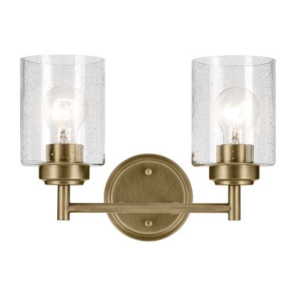Kichler - Stenska svetilka WINSLOW 2xE27/60W/230V medenina