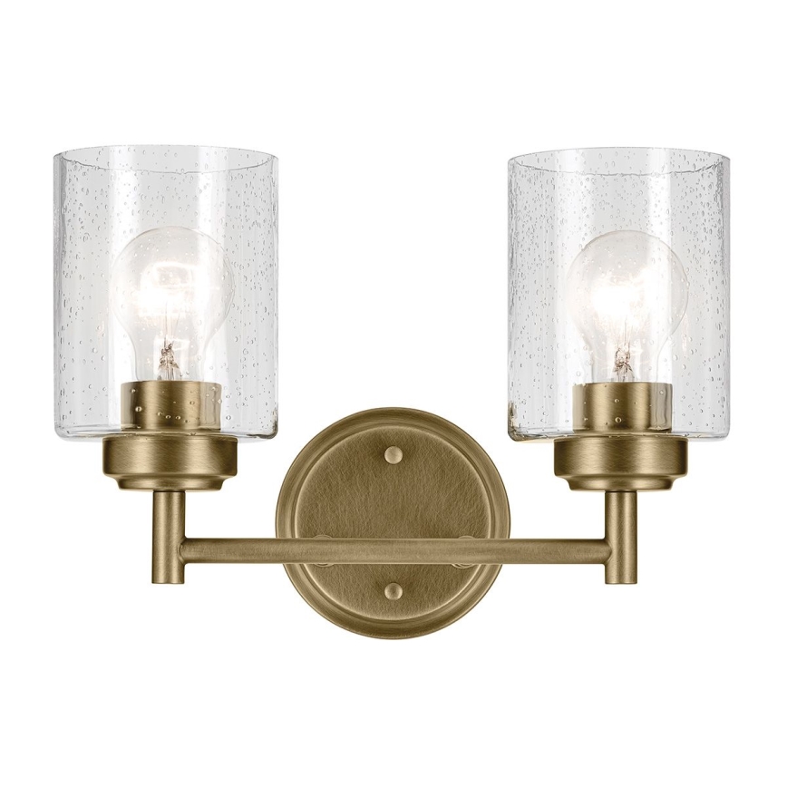 Kichler - Stenska svetilka WINSLOW 2xE27/60W/230V medenina