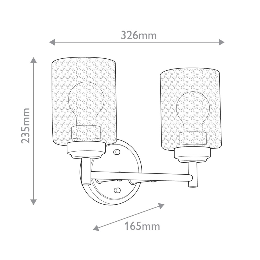 Kichler - Stenska svetilka WINSLOW 2xE27/60W/230V medenina