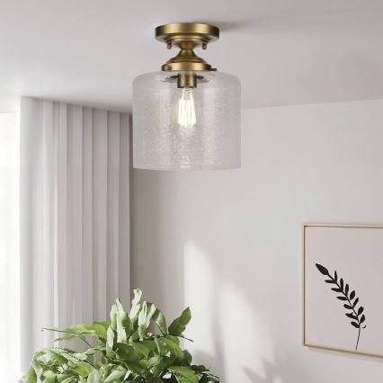 Kichler - stropna svetilka WINSLOW 1xE27/60W/230V pr. 21,6 cm medenina
