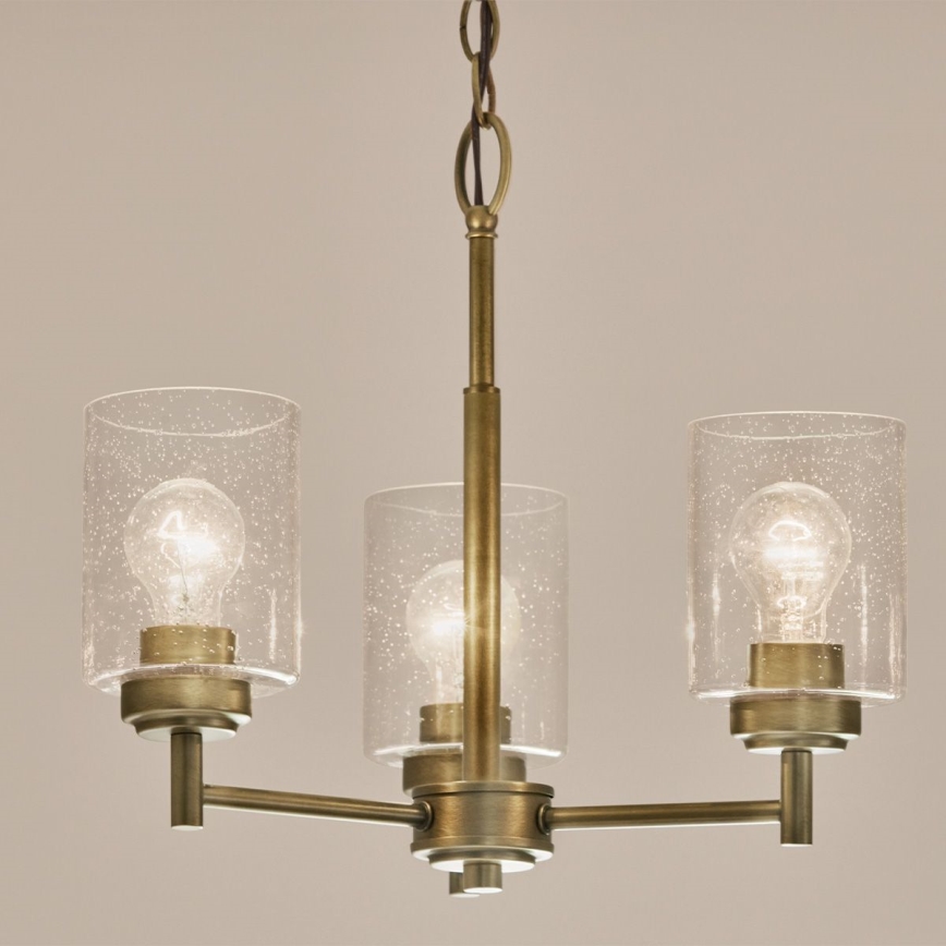 Kichler - Lestenec na verigi WINSLOW 3xE27/60W/230V pr. 45,8 cm medenina
