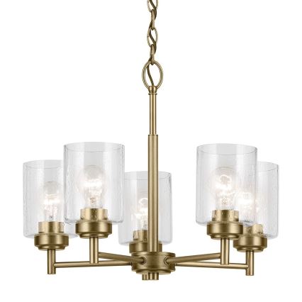 Kichler - Lestenec na verigi WINSLOW 5xE27/60W/230V pr. 50,2 cm medenina