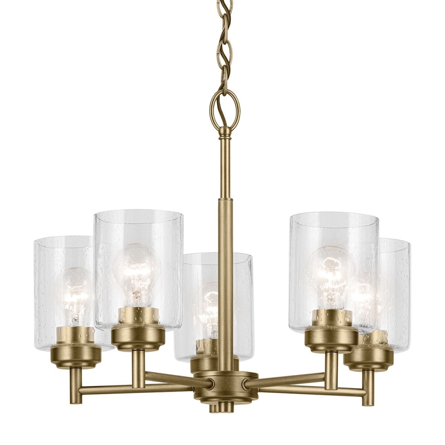 Kichler - Lestenec na verigi WINSLOW 5xE27/60W/230V pr. 50,2 cm medenina