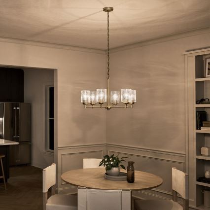 Kichler - Lestenec na verigi WINSLOW 6xE27/60W/230V pr. 66 cm medenina