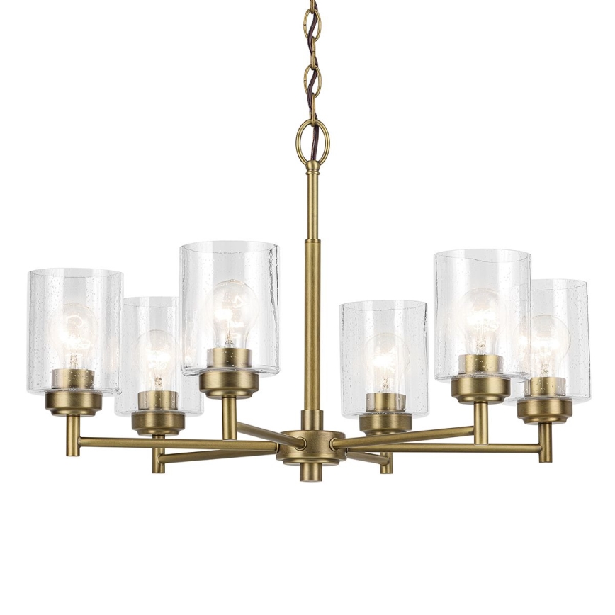 Kichler - Lestenec na verigi WINSLOW 6xE27/60W/230V pr. 66 cm medenina