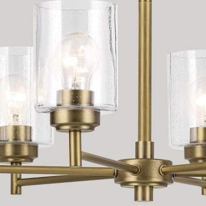 Kichler - Lestenec na verigi WINSLOW 6xE27/60W/230V pr. 66 cm medenina