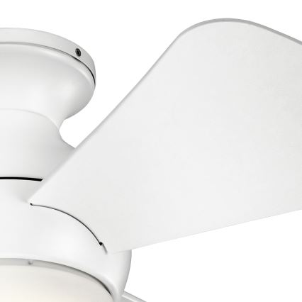 Kichler - LED Zatemnitveni stropni ventilator SOLA LED/10W/230V IP23 bela + Daljinski upravljalnik