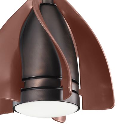 Kichler - LED Zatemnitveni stropni ventilator TERNA LED/10W/230V bron/rjava + Daljinski upravljalnik