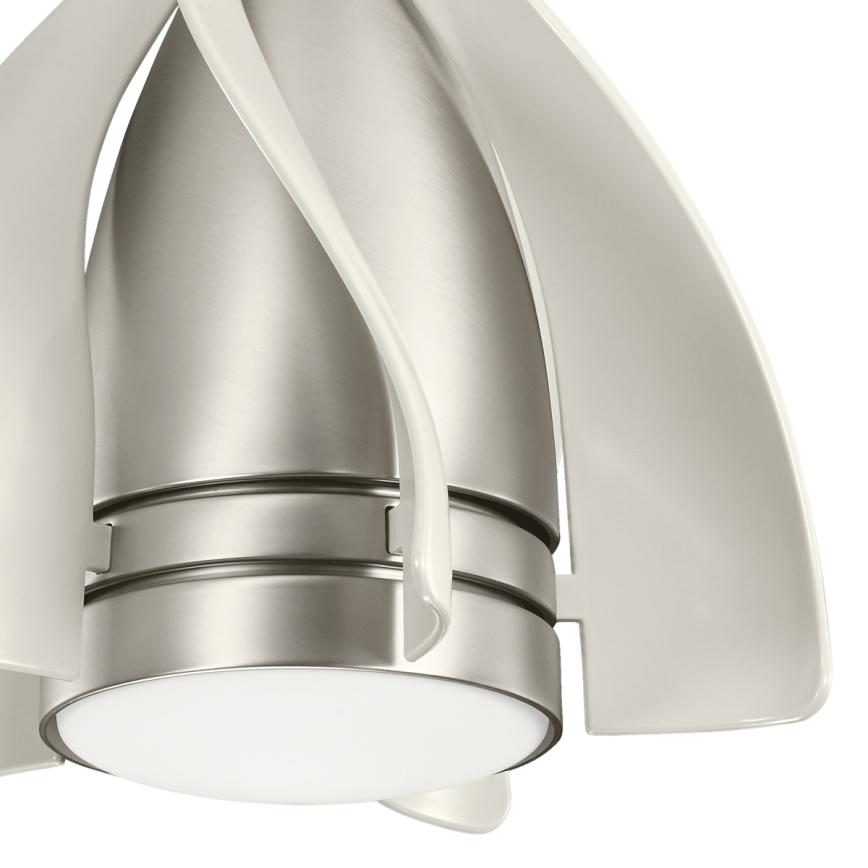 Kichler - LED Zatemnitveni stropni ventilator TERNA LED/10W/230V mat krom/bela + Daljinski upravljalnik