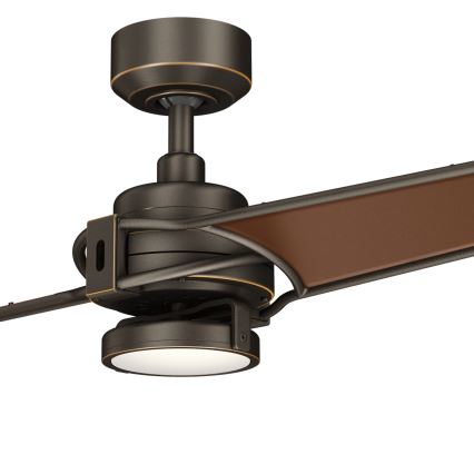 Kichler  -LED Zatemnitveni stropni ventilator XETY LED/10W/230V črna/rjava + Daljinski upravljalnik