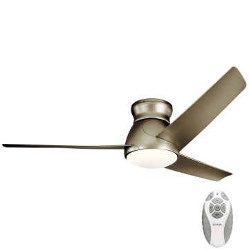 Kichler - LED Zatemnitveni stropni ventilator ERIS LED/10W/230V mat krom IP44 + Daljinski upravljalnik