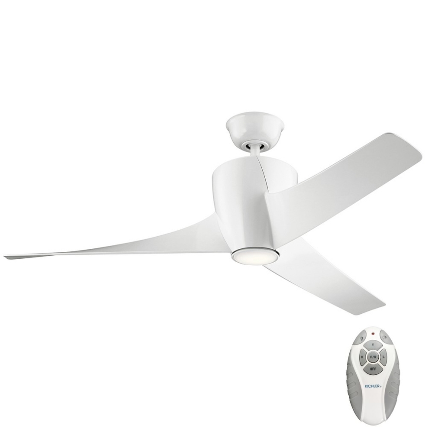 Kichler - LED Zatemnitveni stropni ventilator PHREE LED/10W/230V bela + Daljinski upravljalnik