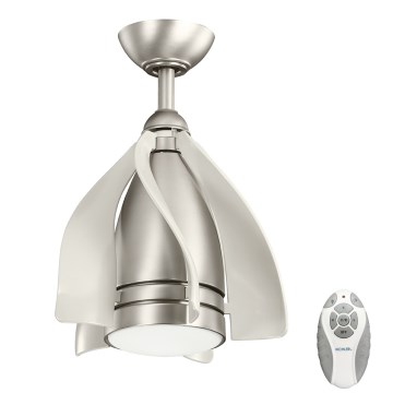 Kichler - LED Zatemnitveni stropni ventilator TERNA LED/10W/230V mat krom/bela + Daljinski upravljalnik