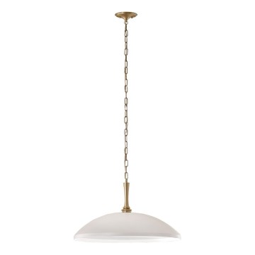 Kichler - Lestenec na verigi DELAROSA 1xE27/60W/230V bela/medenina