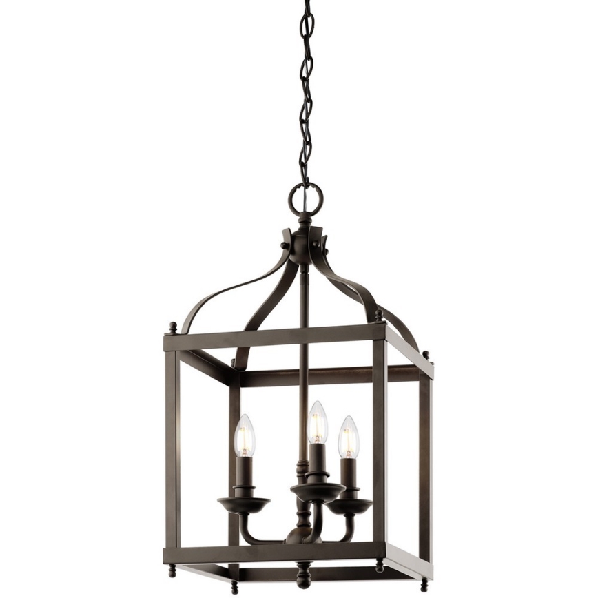 Kichler - Lestenec na verigi LARKIN 3xE14/60W/230V antracit
