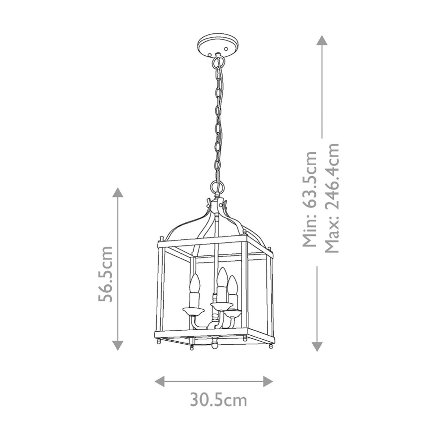 Kichler - Lestenec na verigi LARKIN 3xE14/60W/230V antracit