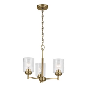 Kichler - Lestenec na verigi WINSLOW 3xE27/60W/230V pr. 45,8 cm medenina