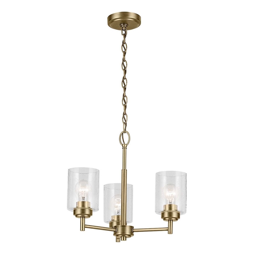 Kichler - Lestenec na verigi WINSLOW 3xE27/60W/230V pr. 45,8 cm medenina