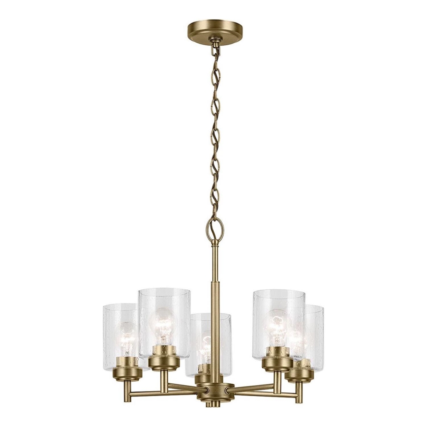 Kichler - Lestenec na verigi WINSLOW 5xE27/60W/230V pr. 50,2 cm medenina