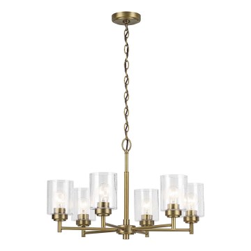 Kichler - Lestenec na verigi WINSLOW 6xE27/60W/230V pr. 66 cm medenina
