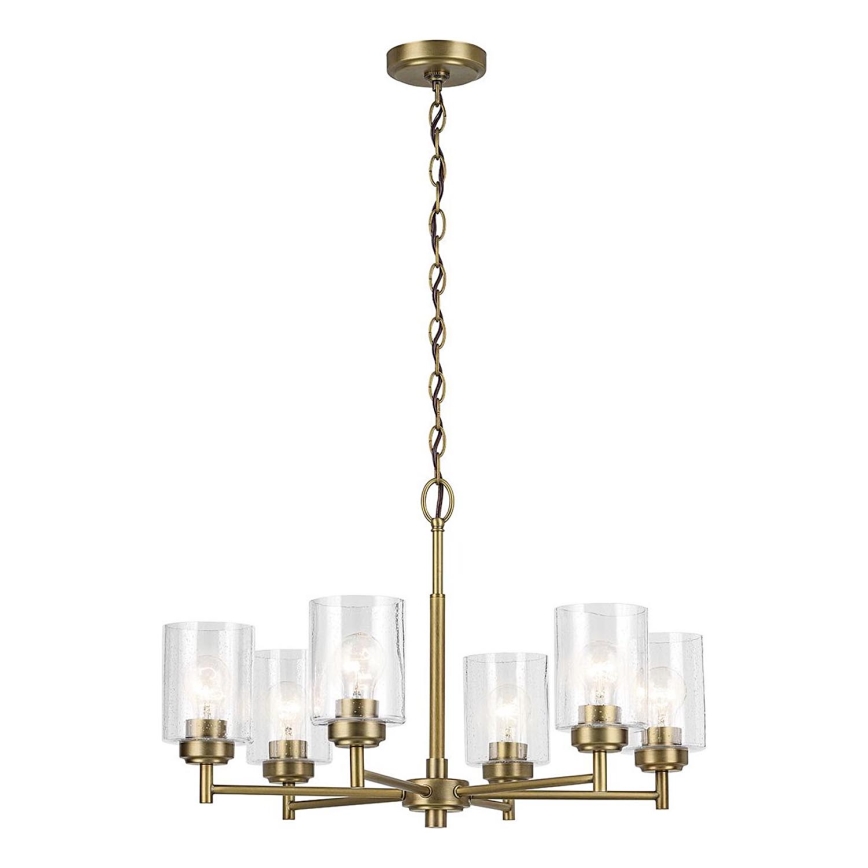 Kichler - Lestenec na verigi WINSLOW 6xE27/60W/230V pr. 66 cm medenina