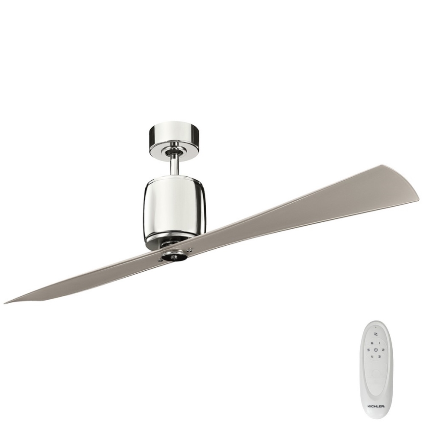 Kichler - Stropni ventilator FERRON sijajni krom + Daljinski upravljalnik