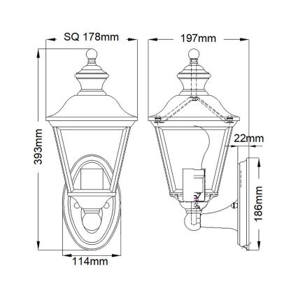 Kichler - Zunanja stenska svetilka BAY SHORE 1xE27/60W/230V IP44