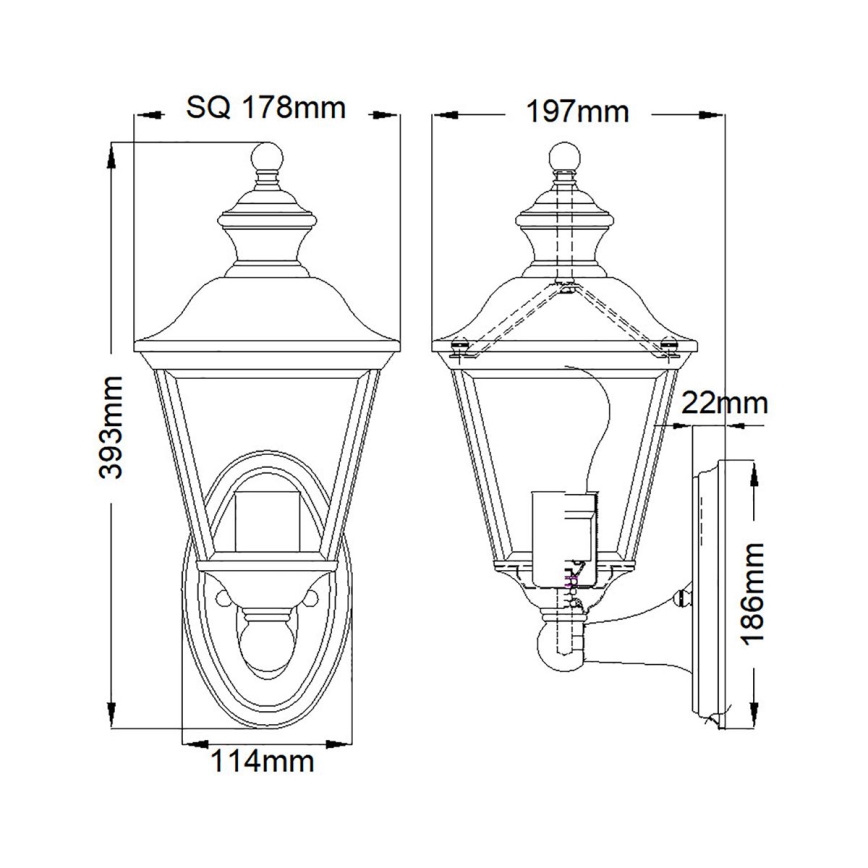 Kichler - Zunanja stenska svetilka BAY SHORE 1xE27/60W/230V IP44
